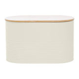Orsina Alton Cream Metal Bread Bin with Bamboo Lid