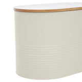 Orsina Alton Cream Metal Bread Bin with Bamboo Lid