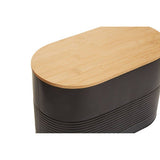 Orsina Alton Black Metal Bread Bin with Bamboo Lid
