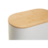 Orsina Alton White Metal Bread Bin with Bamboo Lid