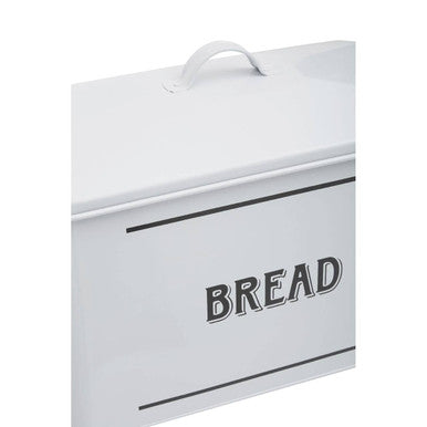 Orsina Grocer White Metal Bread Bin