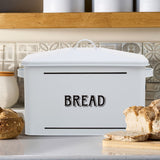 Orsina Grocer White Metal Bread Bin