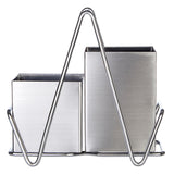 Orsina 2-Compartment Stainless Steel Silver Cutlery Caddy