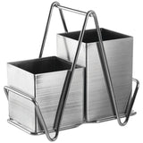 Orsina 2-Compartment Stainless Steel Silver Cutlery Caddy