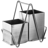 Orsina 2-Compartment Stainless Steel Silver Cutlery Caddy
