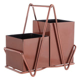 Orsina 2-Compartment Rose Gold Cutlery Caddy