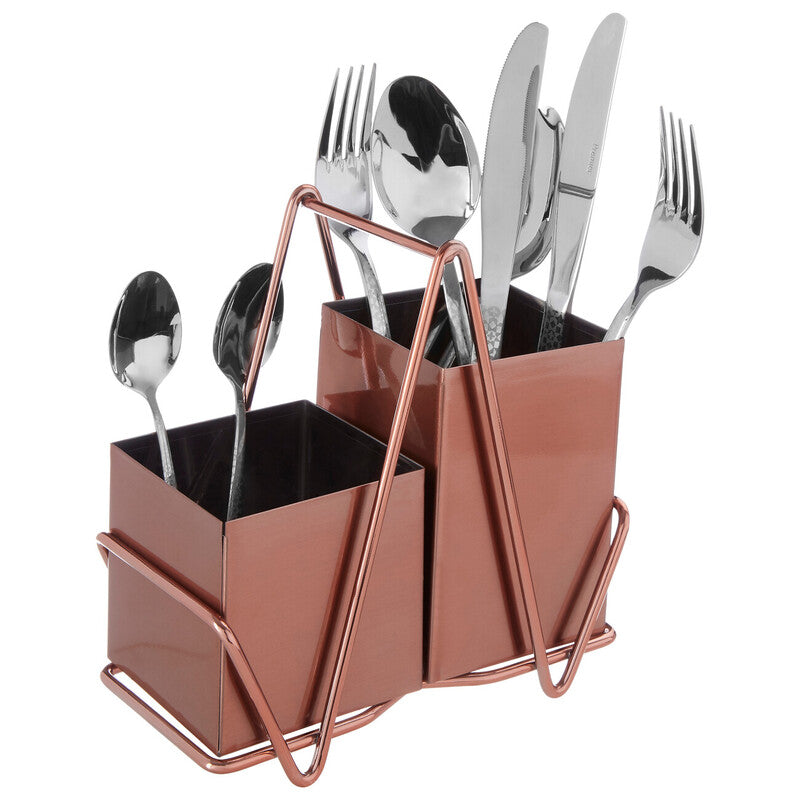 Orsina 2-Compartment Rose Gold Cutlery Caddy