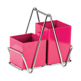 Orsina 2-Compartment Hot Pink Cutlery Caddy