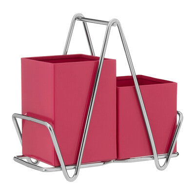 Orsina 2-Compartment Hot Pink Cutlery Caddy
