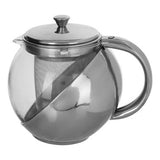 Orsina Fuso Grey Stainless Steel & Glass Teapot - 650ml