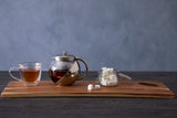 Orsina Fuso Grey Stainless Steel & Glass Teapot - 650ml
