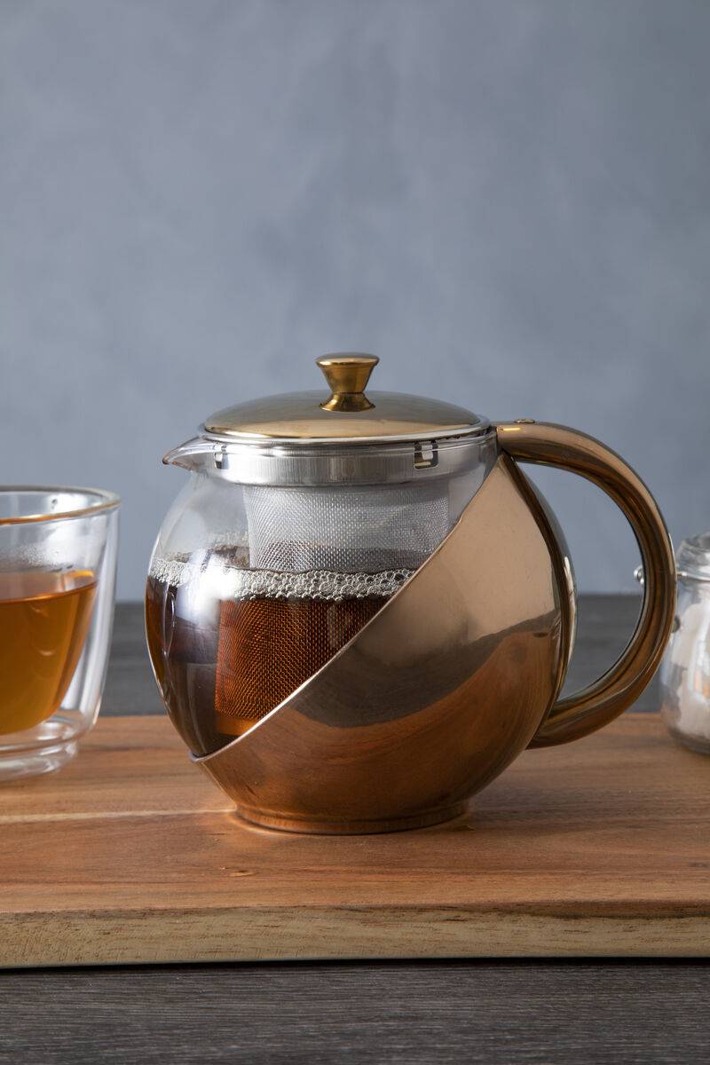 Orsina Fuso Stainless Steel Teapot with Copper-Finished Infuser