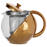 Orsina Fuso Gold Finish Glass Teapot with Infuser - 600ml
