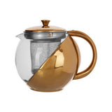 Orsina Fuso Gold Finish Glass Teapot with Infuser - 600ml