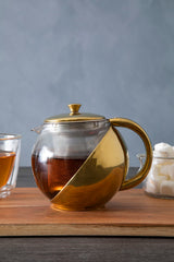 Orsina Fuso Gold Finish Glass Teapot with Infuser - 600ml