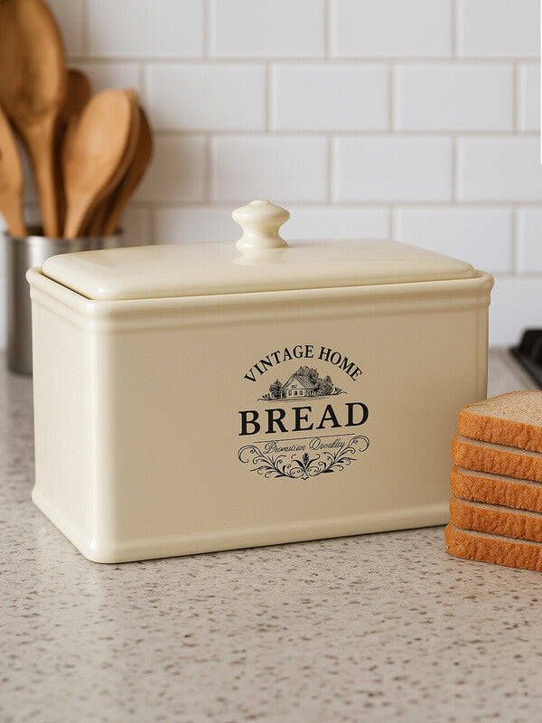 Orsina Vintage Home Cream Ceramic Bread Bin