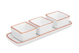 Orsina Calisto Terracotta Dip Bowls with White Tray | Set of 3
