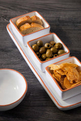 Orsina Calisto Terracotta Dip Bowls with White Tray | Set of 3