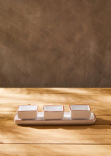 Orsina Calisto Terracotta Dip Bowls with White Tray | Set of 3