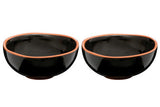 Orsina Calisto Black Glazed Terracotta Bowls - Set of 2