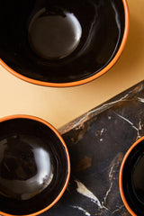 Orsina Calisto Black Glazed Terracotta Bowls - Set of 2