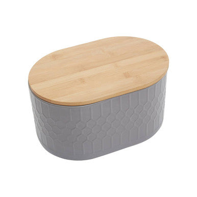 Orsina Geome Grey Stoneware Bread Bin