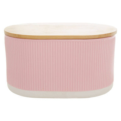 Orsina Geome Pink Stoneware Bread Bin