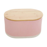Orsina Geome Pink Stoneware Bread Bin