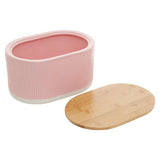Orsina Geome Pink Stoneware Bread Bin