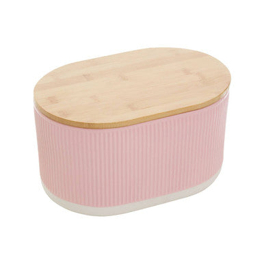 Orsina Geome Pink Stoneware Bread Bin