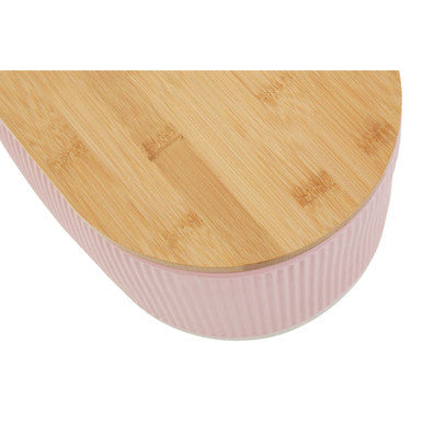 Orsina Geome Pink Stoneware Bread Bin