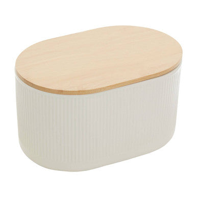 Orsina Geome Cream Stoneware Bread Bin