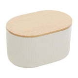 Orsina Geome Cream Stoneware Bread Bin