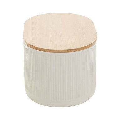 Orsina Geome Cream Stoneware Bread Bin