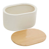 Orsina Geome Cream Stoneware Bread Bin