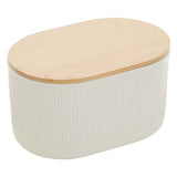 Orsina Geome Cream Stoneware Bread Bin