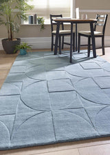 The Rugs Penny Duck Egg Blue Geometric Wool Rug