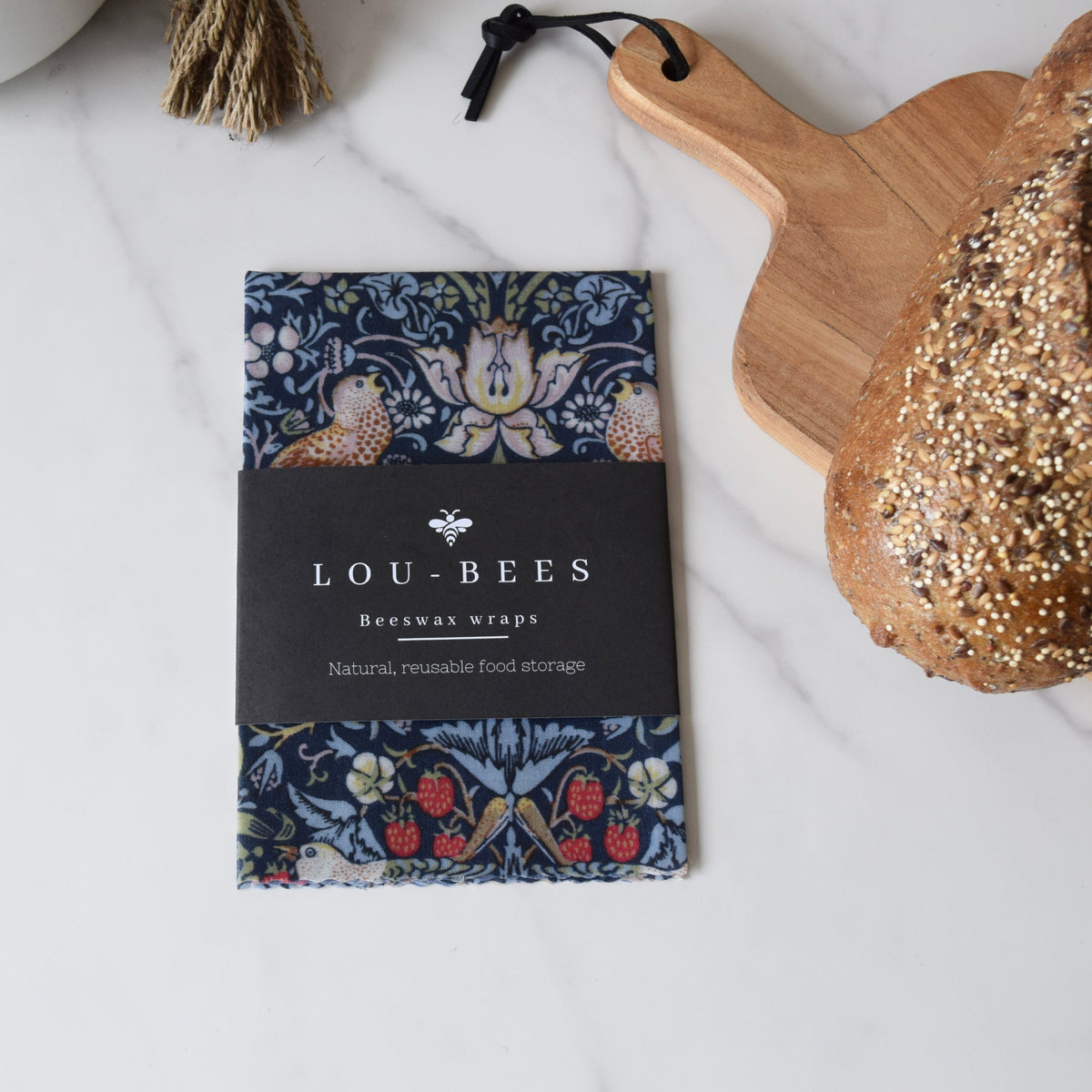Lou-bees Strawberry Thief William Morris Beeswax Wrap