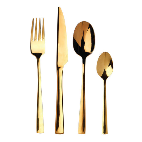 Orsina Avie Glow 16-Piece Gold Cutlery Set