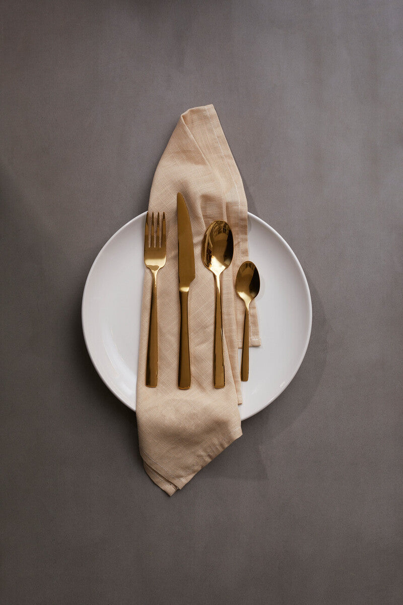 Orsina Avie Glow 16-Piece Gold Cutlery Set