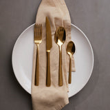 Orsina Avie Glow 16-Piece Gold Cutlery Set
