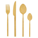 Orsina Modern Retro 16-Piece Gold Finish Cutlery Set