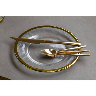 Orsina Modern Retro 16-Piece Gold Finish Cutlery Set