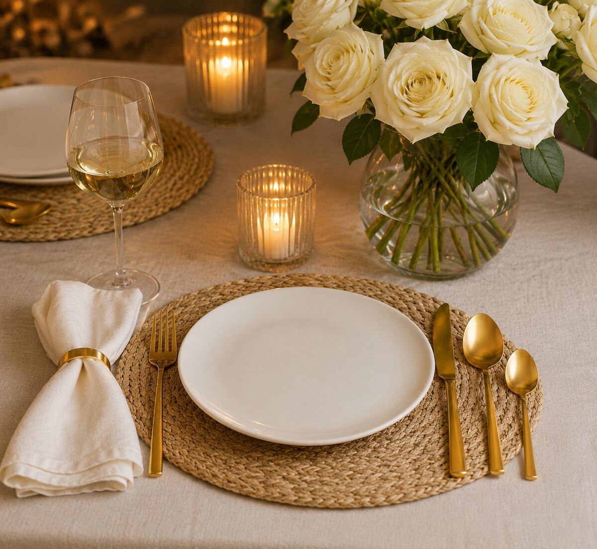 Orsina Modern Retro 16-Piece Gold Finish Cutlery Set
