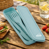 Orsina Mimo 3-Piece Mint Wheat Straw Travel Cutlery Set