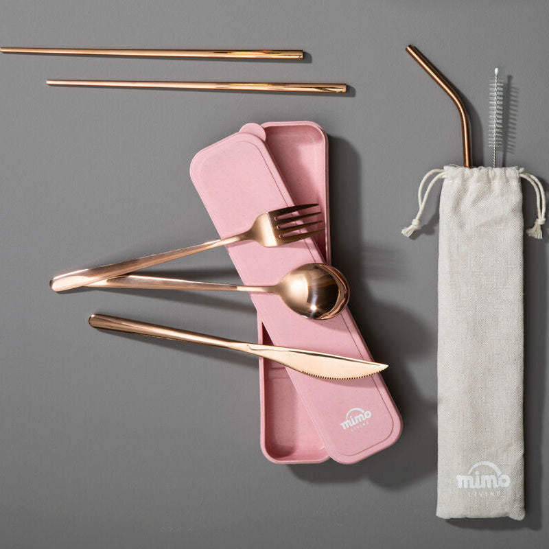 Orsina Mimo 6-Piece Rose Gold Travel Cutlery Set