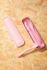 Orsina Mimo 3-Piece Pink Travel Cutlery Set