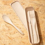 Orsina Mimo 3-Piece Natural Wheat Straw Travel Cutlery Set