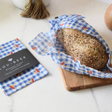 Lou-bees Toadstools on Gingham Large Beeswax Wrap