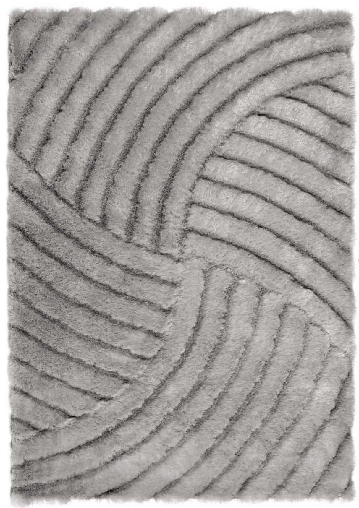 Dallas Silver Grey Shaggy Rug
